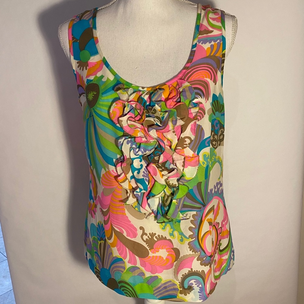 Trina Turk Sleeveless Floral Blouse